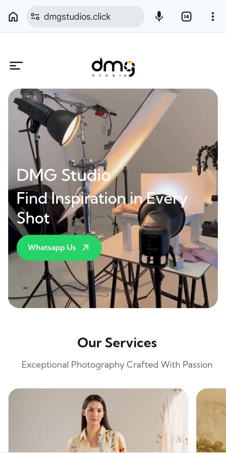 Landing Page DMG Studios