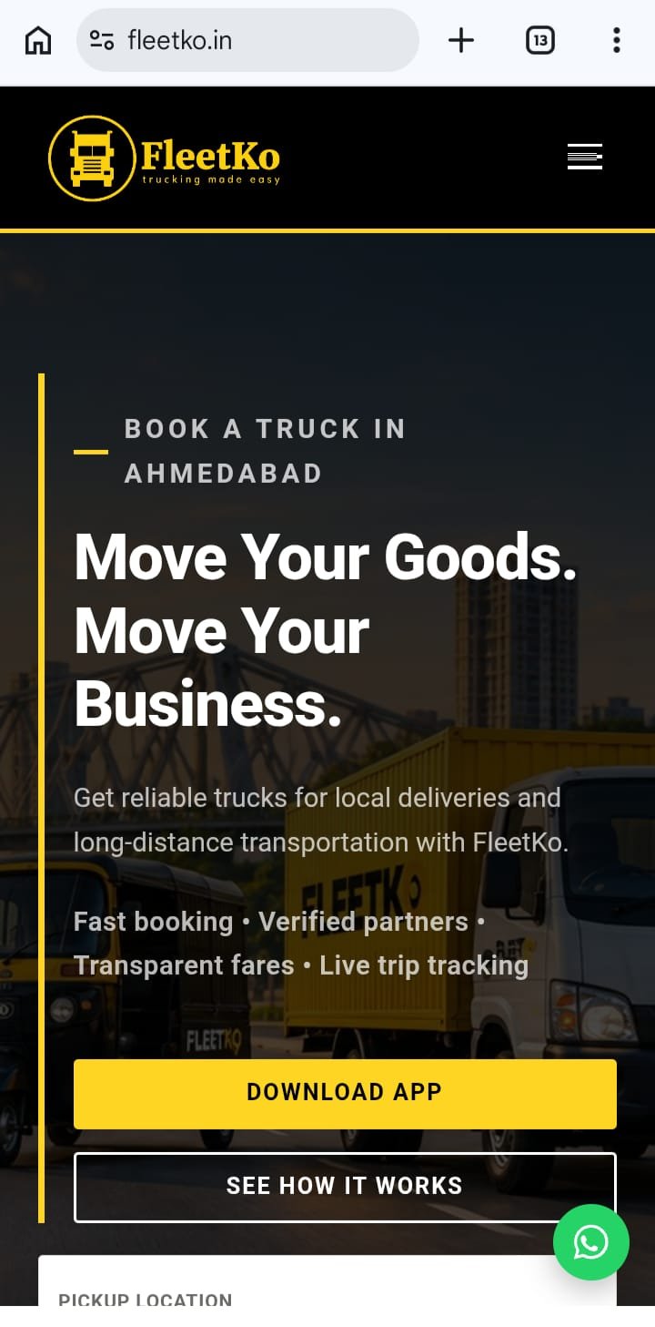 Landing Page Fleetko