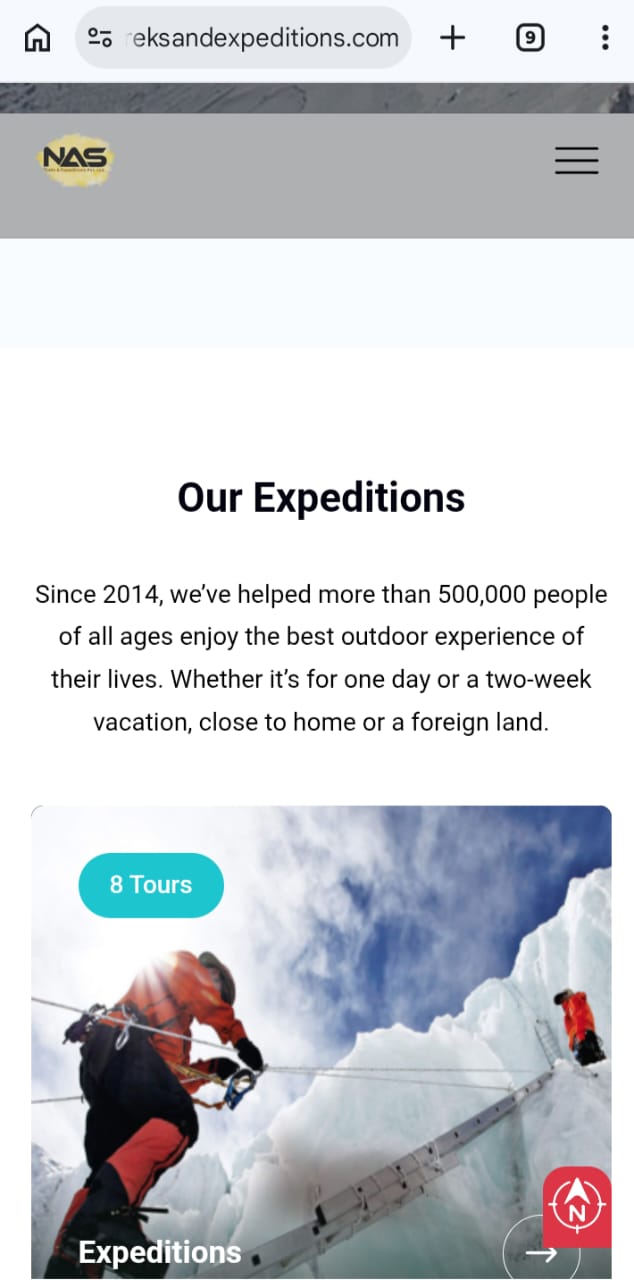 NAS Treks and Expeditions - App Development Company